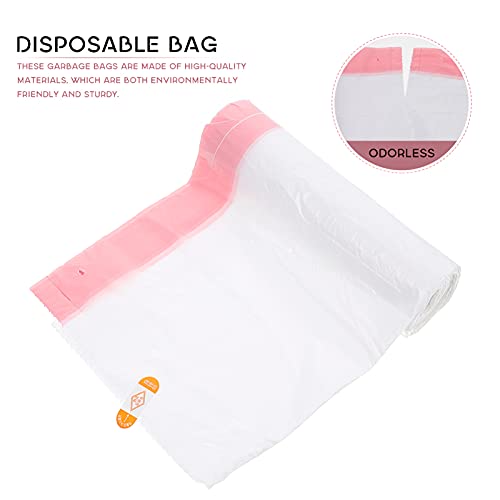 Cabilock 75pcs trash bag toilet waste bags dustbin rubbish bags toilet garbage bags large garbage bag wastebasket liners toilet bags for portable potty travel plastic white lawn drawstring - color: White