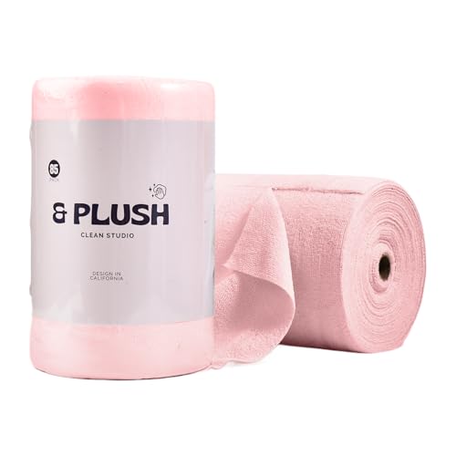 Microfiber Cleaning Cloth Roll - 85 Pack, Tear Away Microfiber Towels, 12" x 12", Reusable, Washable, Streak Free, Ultra Absorbent Dish Rags for Car, Home, Garage or Shop (Pink) - color: Pink