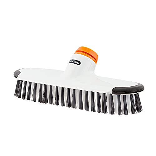 Superio Deck Scrub Brush Head, Heavy Duty Stiff Bristles Grout Scrubber with Scraper - Cleans Hot Tub, Swimming Pool, Granite Tiles, Bathroom, Patio, Kitchen, Wall and Deck (Refill Brush Head) - size: Refill Brush Head