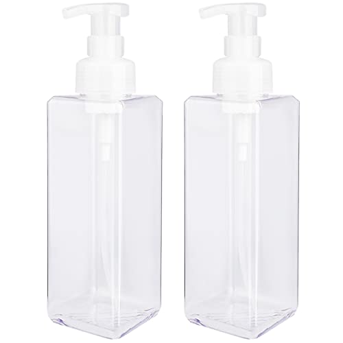 UUJOLY Foaming Soap Dispenser 1L (33.8oz) Refillable Plastic Pump Bottle for Liquid Soap, Shampoo, Body Wash (2 Pcs) (Clear) - color: Clear, size: 33 oz (2 Pack)