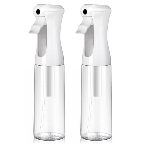 VIGOR PATH Continuous Spray Bottle for Hair – Fine Mist Mister for Hairstyling, Cleaning, Plants, Pets, Barbers, Salons, and Essential Oil Applications (300ml/10 oz) Clear 2 Pack - size: Clear - 10oz - Pack of 2