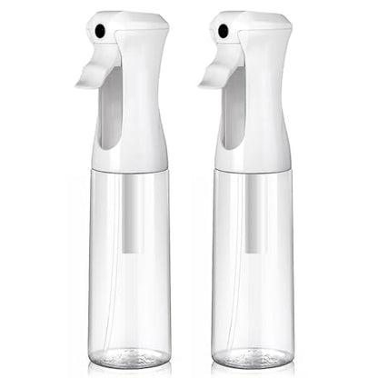 VIGOR PATH Continuous Spray Bottle for Hair – Fine Mist Mister for Hairstyling, Cleaning, Plants, Pets, Barbers, Salons, and Essential Oil Applications (300ml/10 oz) Clear 2 Pack - size: Clear - 10oz - Pack of 2
