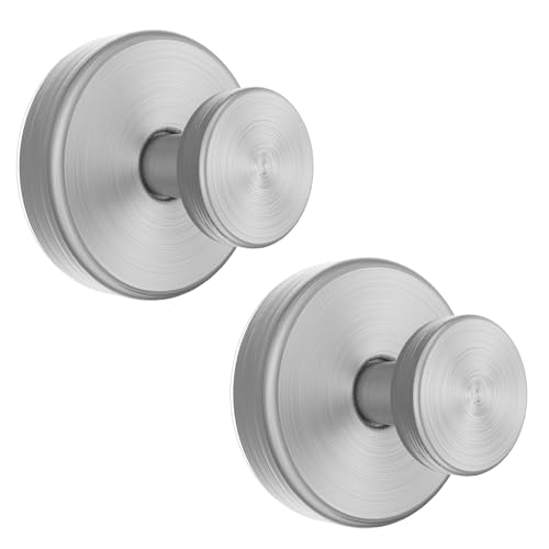Vacuum Suction Cup Hooks for Shower, Shower Hooks for Inside Shower Glass Window, Mirror, No Drill Towel Hooks for Bathrooms, Bath Robe Coat Looafh Wreath Hook for Hanging - 2 Pack, Silver - color: Silver, size: 2 Pack