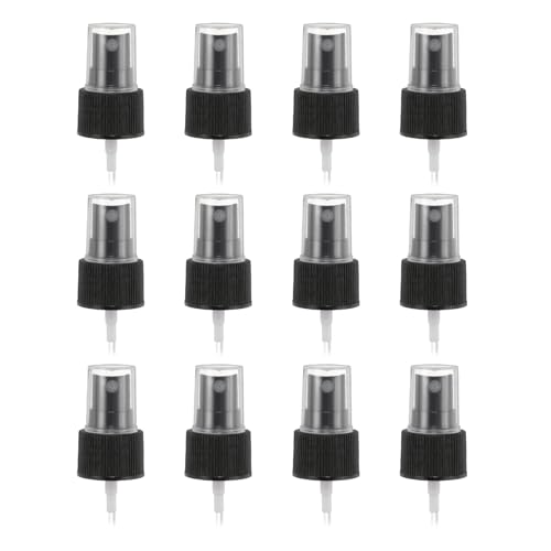 uxcell Spray Top 12Pcs 24/410 Plastic Fine Mist Reusable Replacement Black | Spray Bottle Pump Plastic Top Reusable Replacement for Cosmetic Perfume and Body Sprays Bottle - color: Black, size: 24/410