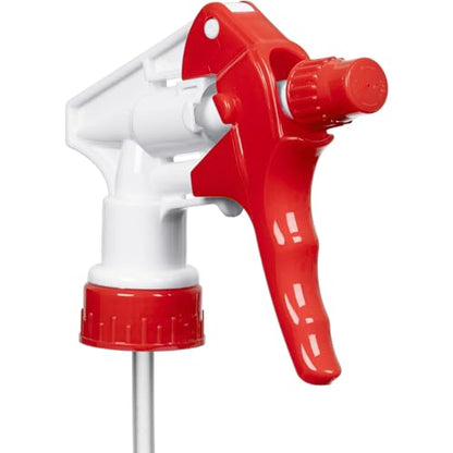 Heavy Duty Universal Trigger Sprayer Replacement for 32 oz Sprayer Bottles, 9 1/4" Dip Tube, 28-400 Neck Finish - 6 Pack (Red) - color: Red