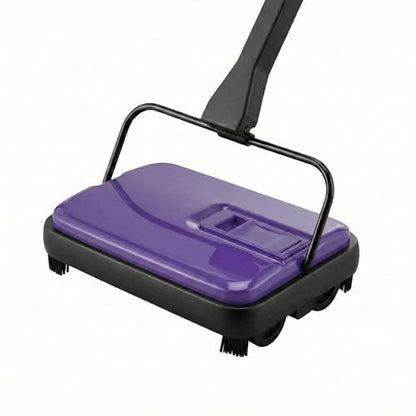 Manual Carpet Sweeper, Electric-Free Quiet Floor Sweeper with 300ml Easy-Empty Dustbin, 6.7” Cleaning Width for Pet Hair, Crumbs, Dust on Carpets, Hardwood, Tile - Home & Office Use (Purple) - color: Purple