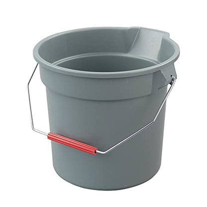 Ramddy 4 Packs 14 Quart Commercial Cleaning Bucket Pail, Heavy Duty Round Utility Pail, Gray