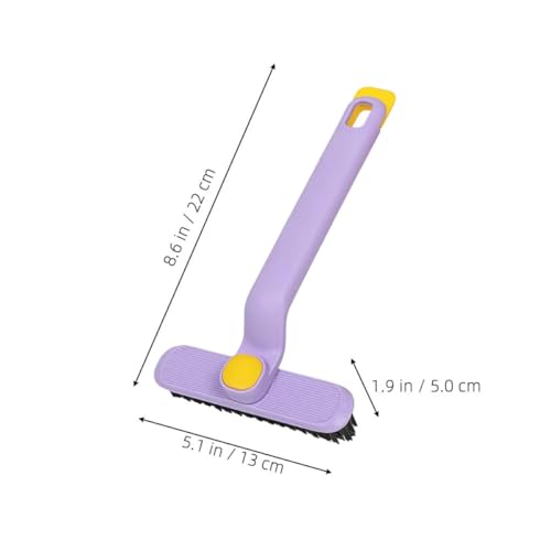 Veemoon 2pcs Rotating Crevice Cleaning Brush for Bathroom and Floor Gaps, Small Multifunctional Groove Scrub Brush Long Handle for Window Track and Narrow Space Cleaning, Plastic Bristles,
