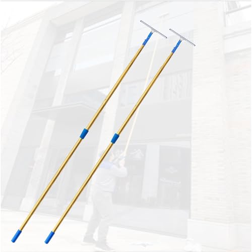 Adjustable High Reach Window Cleaning Kit, Professional Windows Cleaner Set for Hard to Reach Outside, Window Washing Kit with Extension Pole for Skylights(2PCS,L 18ft/5.5m) - color: 2pcs, size: L 18ft/5.5m