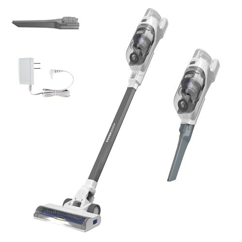 BLACK+DECKER POWERSERIES 16V MAX Stick Vacuum Cordless Rechargeable with LED Lights,Portable Vacuum Cordless, Lightweight, Anti-Tangle, Self-Standing, Multi-Surface, White (BHFEA420J) - style: 16V Vacuum