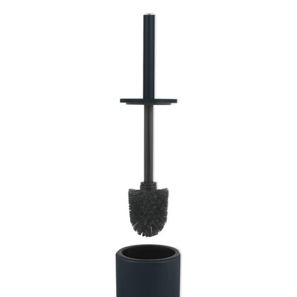 Spirella Toilet Brush with Stainless Steel Support Akira matt, Metal, Black/White, 40 x 9.5 x 9.5 cm - color: Black/White