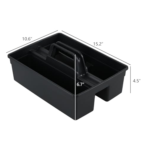 Readsky 6 Packs Plastic Cleaning Storage Caddy with Handle, 3-Compartment Cleaning Caddy, Nestable Portable Tool Organizer Box for Garage, Bathroom, Office Supplies