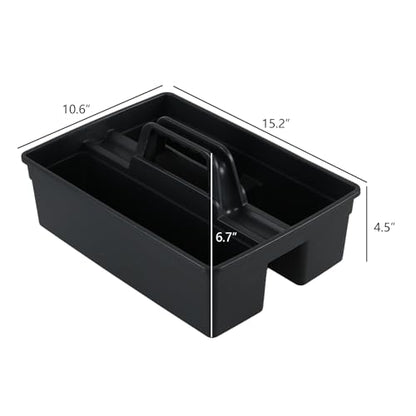 Readsky 6 Packs Plastic Cleaning Storage Caddy with Handle, 3-Compartment Cleaning Caddy, Nestable Portable Tool Organizer Box for Garage, Bathroom, Office Supplies