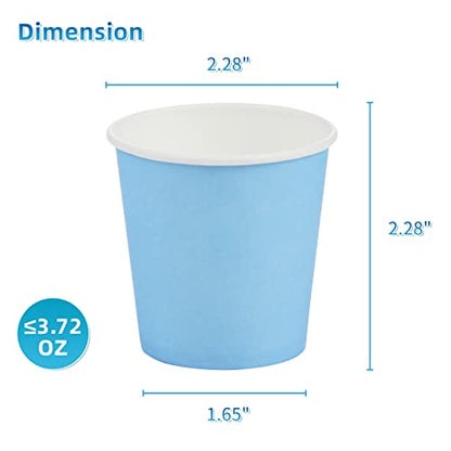 VITVITI 30 PACK Bathroom Mouthwash Cups, Disposable 3.7 OZ Coffee Paper Cup, Small Cup for Mouth Wash/Hot Cold Beverages Liquid/Tea, Blue - color: BLUE 30P