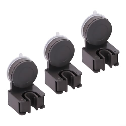 3-Piece Wall-Mounted Suction Cup Broom Holder and Mop Organizer for Kitchen, Bathroom & Garage – Strong Vacuum Clamp Hooks for Brooms, Mops, Pans(B) - size: B