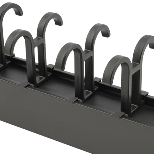 Aluminum Alloy Pull Out Broom Holder, 66lbs Load-Bearing broom storage, 20-Hook Multifunctional Slide Organizer, Cabinet Wall Mounted for Kitchen, Garage, Closet