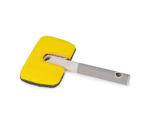 Joseph Joseph CleanTech 2-in-1 Bathroom Tub Shower Cleaning Scrubber with Microfiber pad and Abrasive Scouring Pads - style: Surface Scrubber