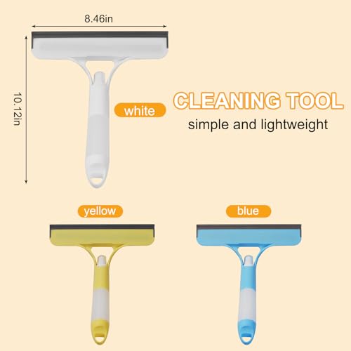 Pro 3 in 1 Window Cleaning Scraper, with 2 Replaceable Cleaning Cotton Strips 3 in 1 Spray Squeegee, Window Squeegee, Suitable for Cleaning Bathroom Glass, Mirrors, Car Windows (Yellow) - color: Pro-yellow