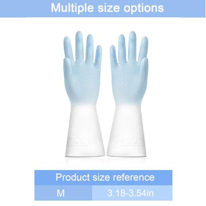 Long Cuff Cleaning Gloves Waterproof Reusable Household Gloves Anti Slip Grip for Kitchen Dishwashing Bathroom Garden Tasks - color: Blue, size: Large