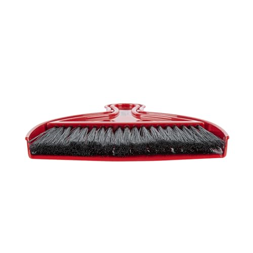Restaurantware Mini Broom and Dustpan Set 10 Pack of Plastic Handheld Brush and Pan Compact Cleaning Kit with Ergonomic Handle Red and Black Office Desk and Home Cleaning Set