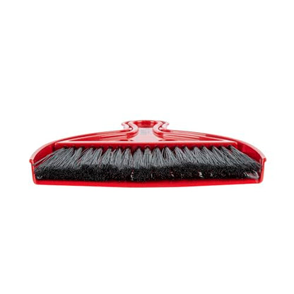 Restaurantware Mini Broom and Dustpan Set 10 Pack of Plastic Handheld Brush and Pan Compact Cleaning Kit with Ergonomic Handle Red and Black Office Desk and Home Cleaning Set