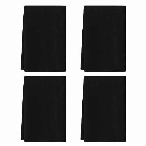 Black Kitchen Towel Set of 4, Absorbent Microfiber Hand Towels for Kitchen Bathroom Bar Decorative Solid Ultra Soft Resuable Cleaning Cloths Washable Fast Drying - size: 4PCS-18" x 28"