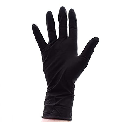 Colortrak Premium Grip Reusable Gloves, 4 Pairs (8 Gloves Total), Powder Free Latex, Durable and Chemical Resistant, Textured for Better Grip, Extra Long Cuff, Washable, Black, Large, - size: Large