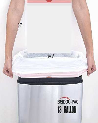 BEIDOU-PAC Trash Bags 13 Gallon Drawstring, 100 Count, Multifold Roll Garbage Bags, Tall Kitchen Trash Bag, Odorless & Extra strength White Plastic Food Scrap Bag for Home Office Bathroom Kitchen Bins - style: 13 Gallon |100 Count