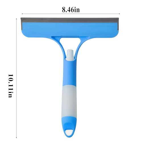 Shower Squeegee for Glass Doors,Household Window Mirror Squeegee for Bathroom Glass Tile Wall Car Spray Squeegee and Wipe Windows All-in-One(Blue)
