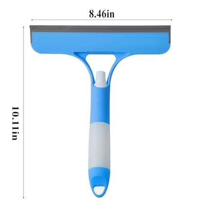 Shower Squeegee for Glass Doors,Household Window Mirror Squeegee for Bathroom Glass Tile Wall Car Spray Squeegee and Wipe Windows All-in-One(Blue)