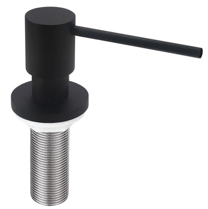 EADOT Matte Black All Brass Soap Dispenser for Kitchen Sink Countertop Sink Soap Dispenser 17 OZ Bottle Built in Refill from The Top with Long Spout - color: Matte Black