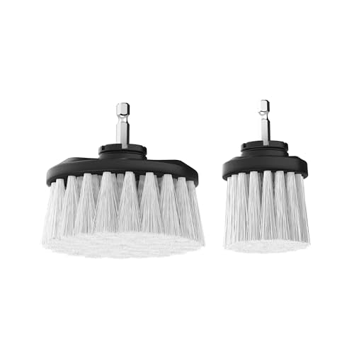 Dirt Devil Soft Bristle Cleaning Brush Set, 2 Piece, 2" and 3.5" Brushes Included, For Use on Glass, Hardwood, Ceramic and More, Gentle Cleaning, Scrubber Brush Drill Attachment for Cleaning - style: Soft Bristle Brush