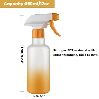 Spray Bottles Plastic Spray Bottle for Hair Mist/Stream Heavy Duty Empty Spray Bottles for Cleaning Solutions, Plants, Cooking (12oz-Yellow) - color: 12oz-Yellow