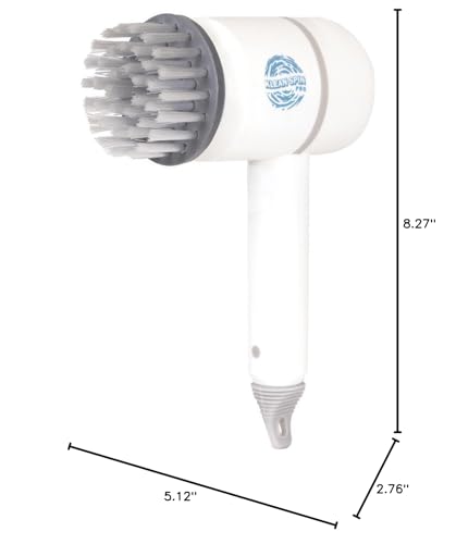 Klean Spin Cordless Electric Cleaning Brush – Rechargeable Handheld Power Scrubber for Bathroom, Kitchen, Tile & Grout – Includes 4 Interchangeable Brush