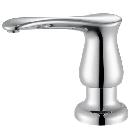 GAGALIFE Kitchen Sink Soap Dispenser Chrome, Built in Soap Dispenser with 17 OZ Bottle, Refill from The Top, Liquid Dispenser for Kitchen Sink - color: Chrome, size: with Bottle