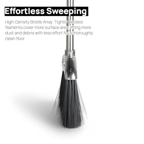 Indoor Soft Bristles Sweeping Broom,Long Handle Kitchen Angle Broom for Floor Cleaning Home Office Hardwood