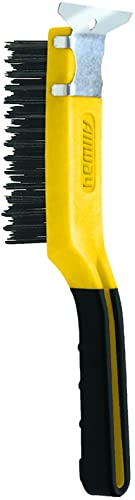 ALLWAY SB411 Soft-Grip Carbon Steel Wire Brush with Scraper - style: Carbon Steel Wire Brush with Scraper, 4 x 11