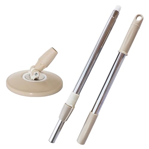 Spin Mop Pole Handle Replacement, Home Floor 360 Degrees Rotating Telescopic Replacement Handle Cleaning Tool Accessories Enhanced Thickened Version for Cleaning Home Bedroom Office (Khaki) - color: Khaki