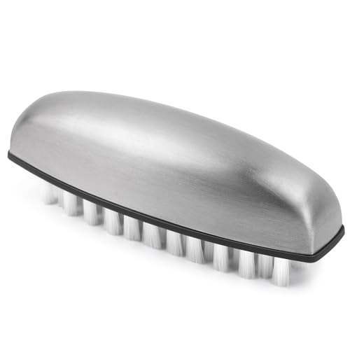 Vegetable and Fruit Cleaning Brush, 304 Stainless Steel Cleaning Brush, Microfiber Scrubbing Pad, Multipurpose Kitchen Tool (White) - color: White
