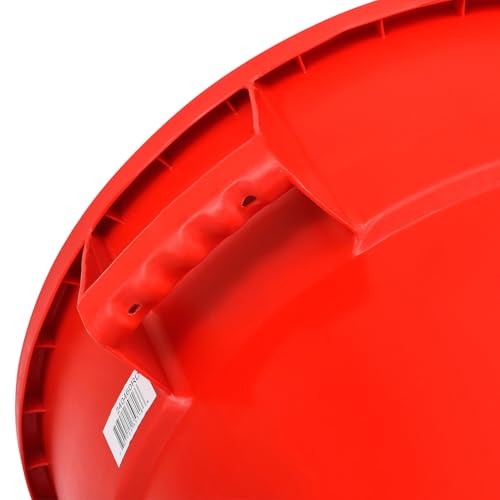 Global Industrial Commercial Round Trash Can, 32 Gallon Capacity, Plastic Garbage Can, Indoor and Outdoor Utility Trash Can, Red, 21-3/4"W x 27-1/2"H, No Lid - color: Red