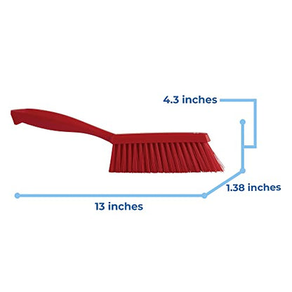 Vikan 45894 Bench Cleaning Brush, Polypropylene/Polyester Medium Bristle Dustpan Brush & Sweeper, 14 Inch, Red - color: Red, size: 4589