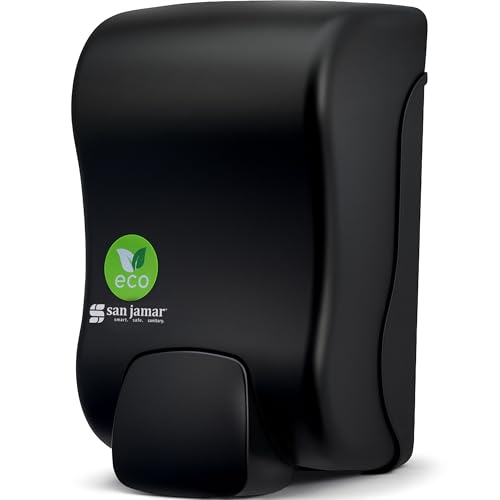 San Jamar Ecologic Rely Recycled Plastic Wall Mounted Manual Foam Soap Dispenser with Zero Waste for Home and Business, 900 Ml, Black - size: 1