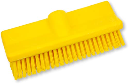 SPARTA 40423EC04 Plastic Floor Scrub Brush, Wall Brush, Equipment Brush With Nonabsorbent Bristles For Industrial Kitchens, Hospitals, Commercial Cleaning, 10 Inches, Yellow, (Pack of 2) - color: Yellow