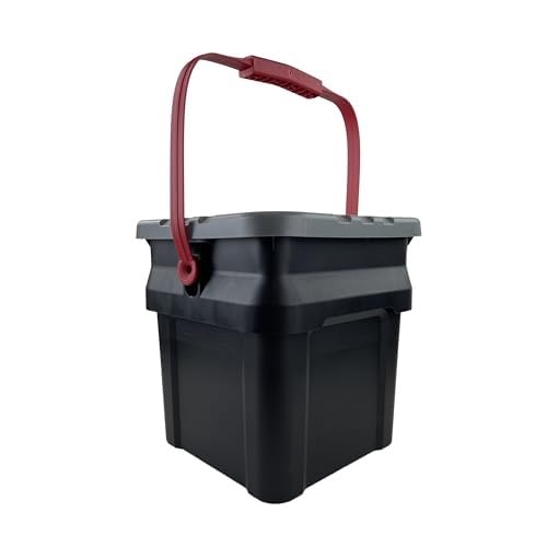 5 Gallon Heavy Duty Plastic Material Bucket Tote, Black, Adult