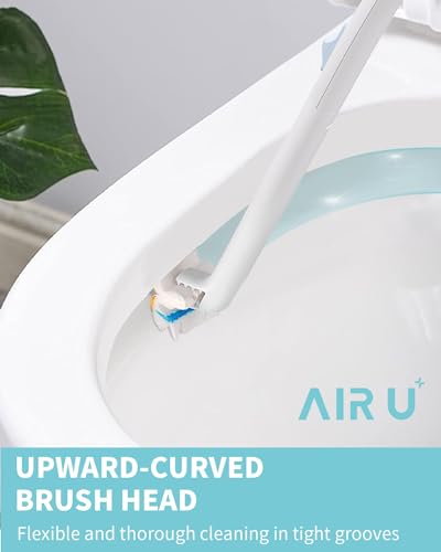 AIR U+ Disposable Toilet Brush Wand for Scrubbing Bubbles Flushable Refills, Wall Mount Toilet Cleaning System with 24 Count Refills + 1 Toilet Wand + 1 Automatic Visual Caddy - color: 1 Caddy+ 1 Wand+ 24 Refills