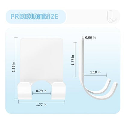 VIS'V Shower Wall Adhesive Razor Holder for His and Hers, White, 2 Pcs | Metal Material, Compact Design, Peel and Stick, Fit for Smooth Flat Surfaces - color: White