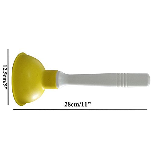 Drain Plunger, Small Hand Force Plumber Helper, Little 4 inch Cup Clog Remover, Tiny Rubber Unclogger in 9" Short Handle for Kitchen Sink, Bathroom Toilet, Shower Bath Tub (Yellow) - color: Yellow