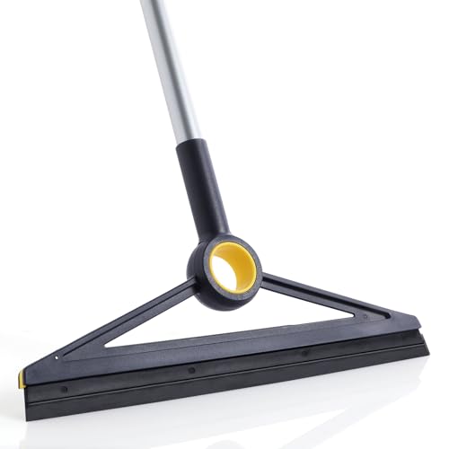 Yocada Floor Squeegee TPR Rubber Blade Scrubber Squeegee Adjustable for Bathroom Shower Kitchen Home Tile Floor Marble Glass Window Pet Hair Fur Water Foam Cleaning