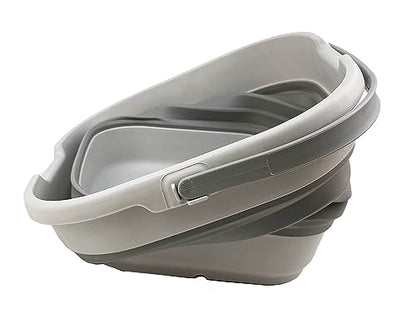 SAMMART 9.5L (2.5 Gallon) Collapsible Rectangular Handy Basket/Bucket (Grey (Set of 2)) - color: Grey (Set of 2)