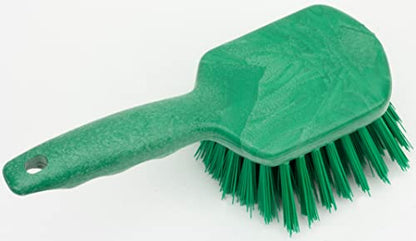 SPARTA 40541EC09 Plastic Scrub Brush, Utility Brush, Kitchen Brush With Hanging Hole For Cleaning, 8 Inches, Green - (Pack of 1) - color: Green